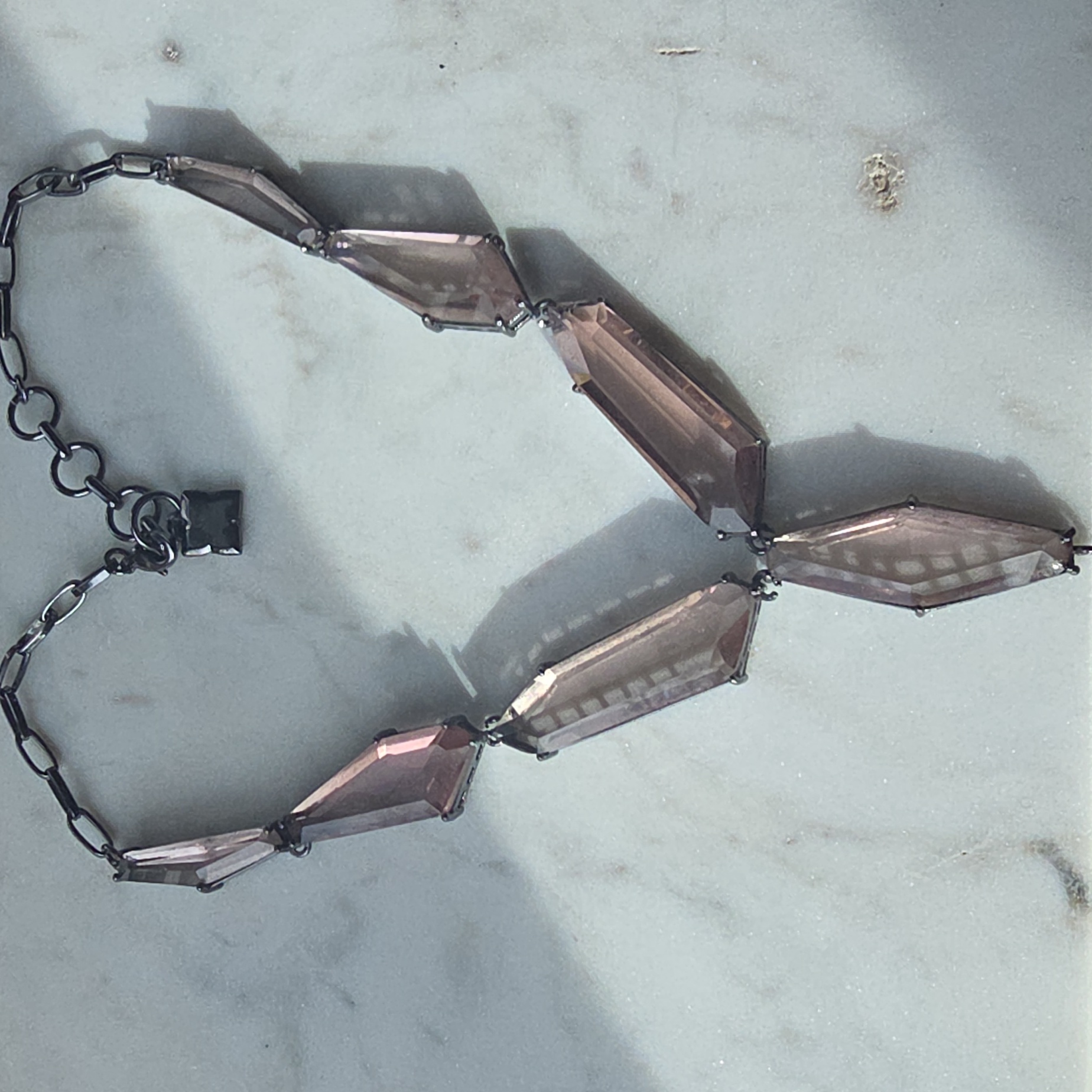 Bcbg Maxazria Asymmetric Stone Chain Necklace 50$